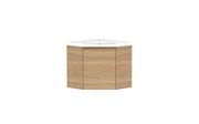 ADP Glacier Corner Wall Hung Vanity - 600x600mm / Cast Marble Moulded Top / Centre Bowl