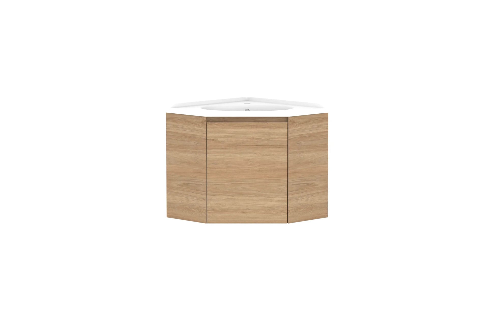 ADP Glacier Corner Wall Hung Vanity - 600x600mm / Cast Marble Moulded Top / Centre Bowl