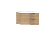 ADP Glacier Corner Wall Hung Vanity - 600x900mm / Cast Marble Moulded Top / Left Hand Bowl