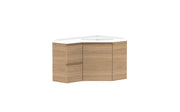 ADP Glacier Corner Wall Hung Vanity - 600x900mm / Cast Marble Moulded Top / Right Hand Bowl