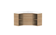 ADP Glacier Corner Wall Hung Vanity Open Shelf - 900x900mm / Cast Marble Moulded Top / Centre Bowl
