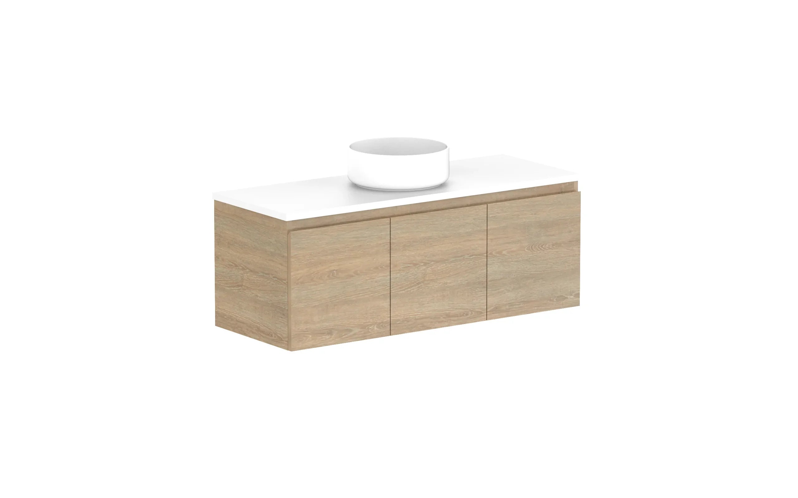 ADP Glacier Ensuite All Door Slim Wall Hung Vanity - 1050mm / Benchtop / Centre Bowl