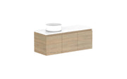ADP Glacier Ensuite All Door Slim Wall Hung Vanity - 1050mm / Benchtop / Left Hand Bowl