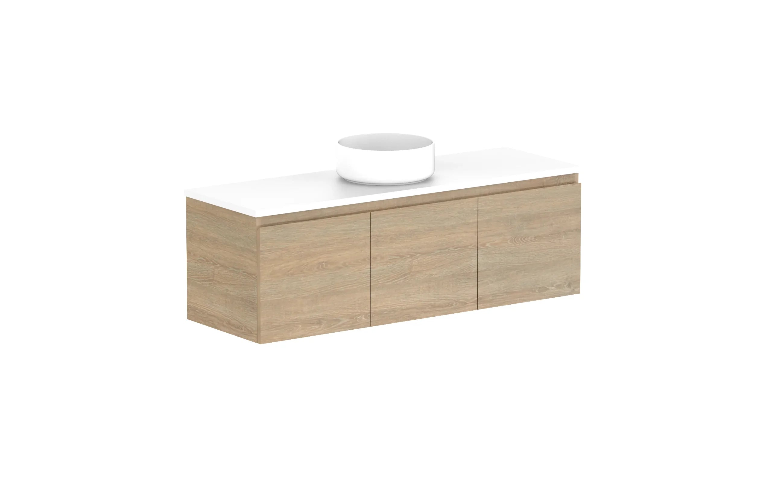 ADP Glacier Ensuite All Door Slim Wall Hung Vanity - 1200mm / Benchtop / Centre Bowl