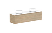 ADP Glacier Ensuite All Door Slim Wall Hung Vanity - 1500mm / Benchtop / Double Bowl