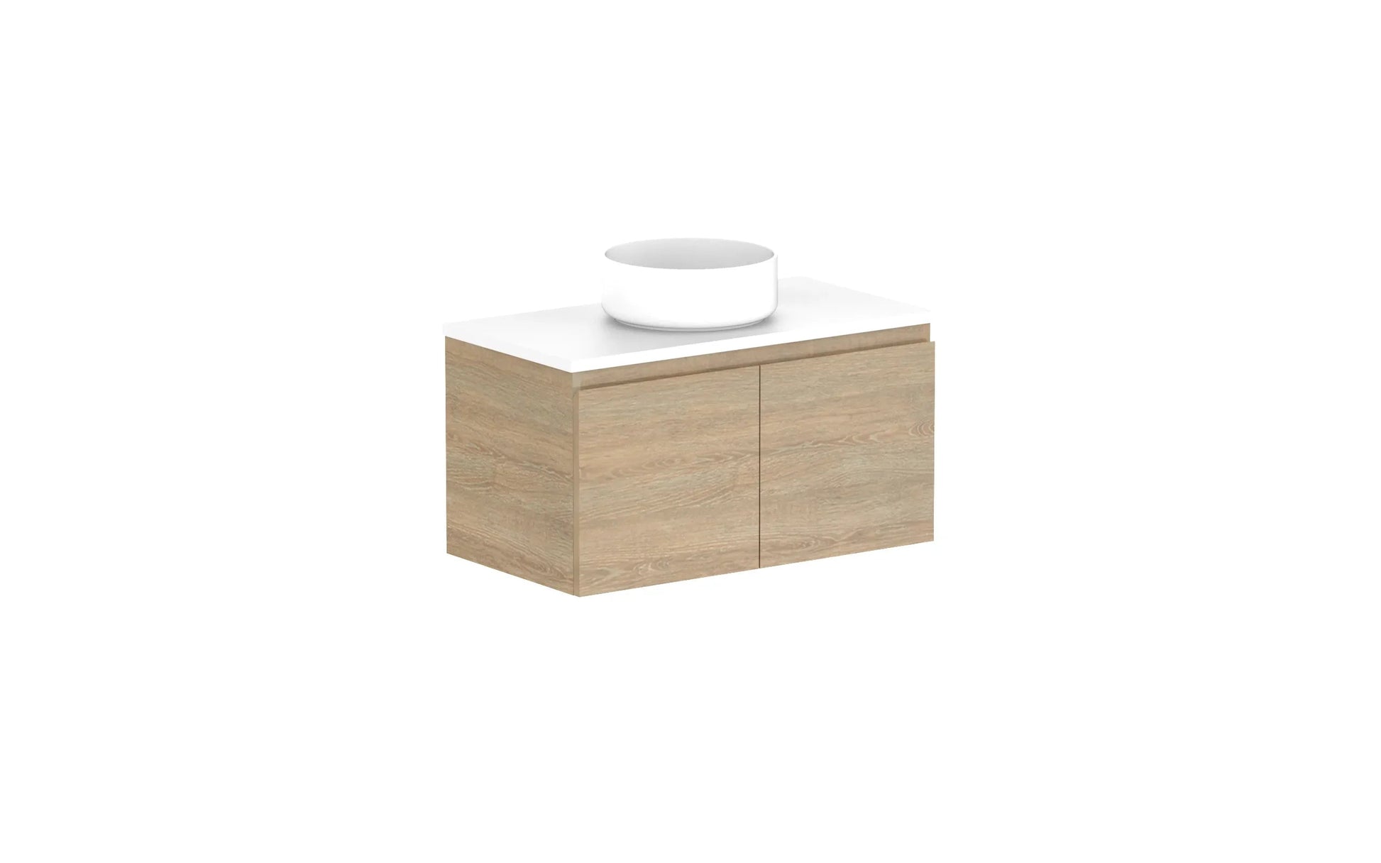 ADP Glacier Ensuite All Door Slim Wall Hung Vanity - 750mm / Benchtop / Centre Bowl