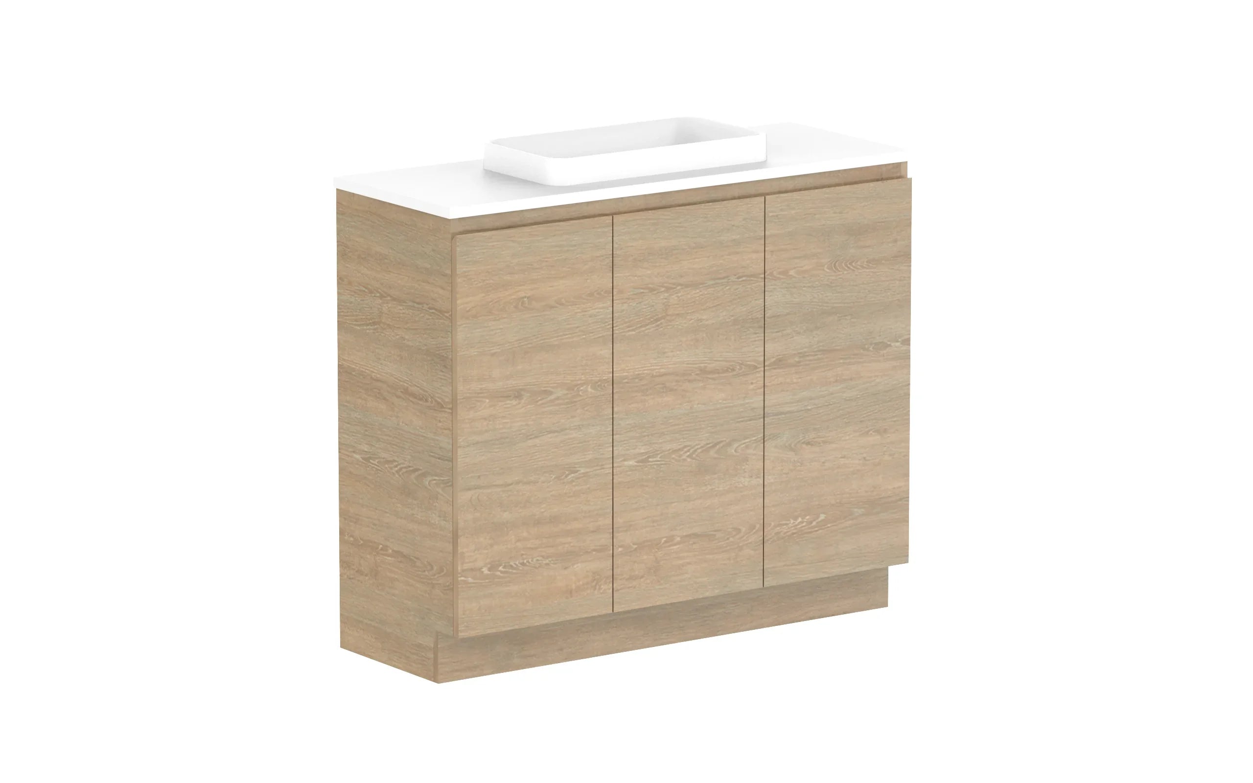 ADP Glacier Ensuite All Door Trio Freestanding Vanity - 1200mm / Benchtop / Centre Bowl