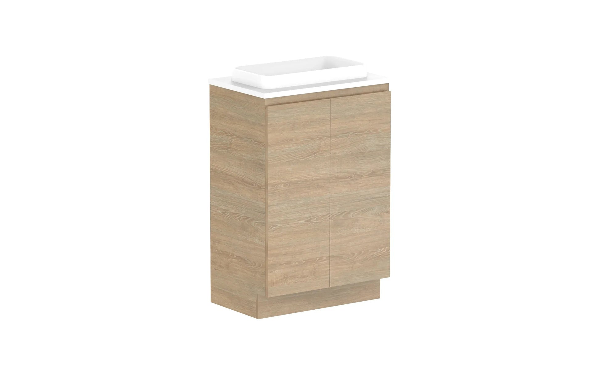 ADP Glacier Ensuite All Door Trio Freestanding Vanity - 600mm / Benchtop / Centre Bowl