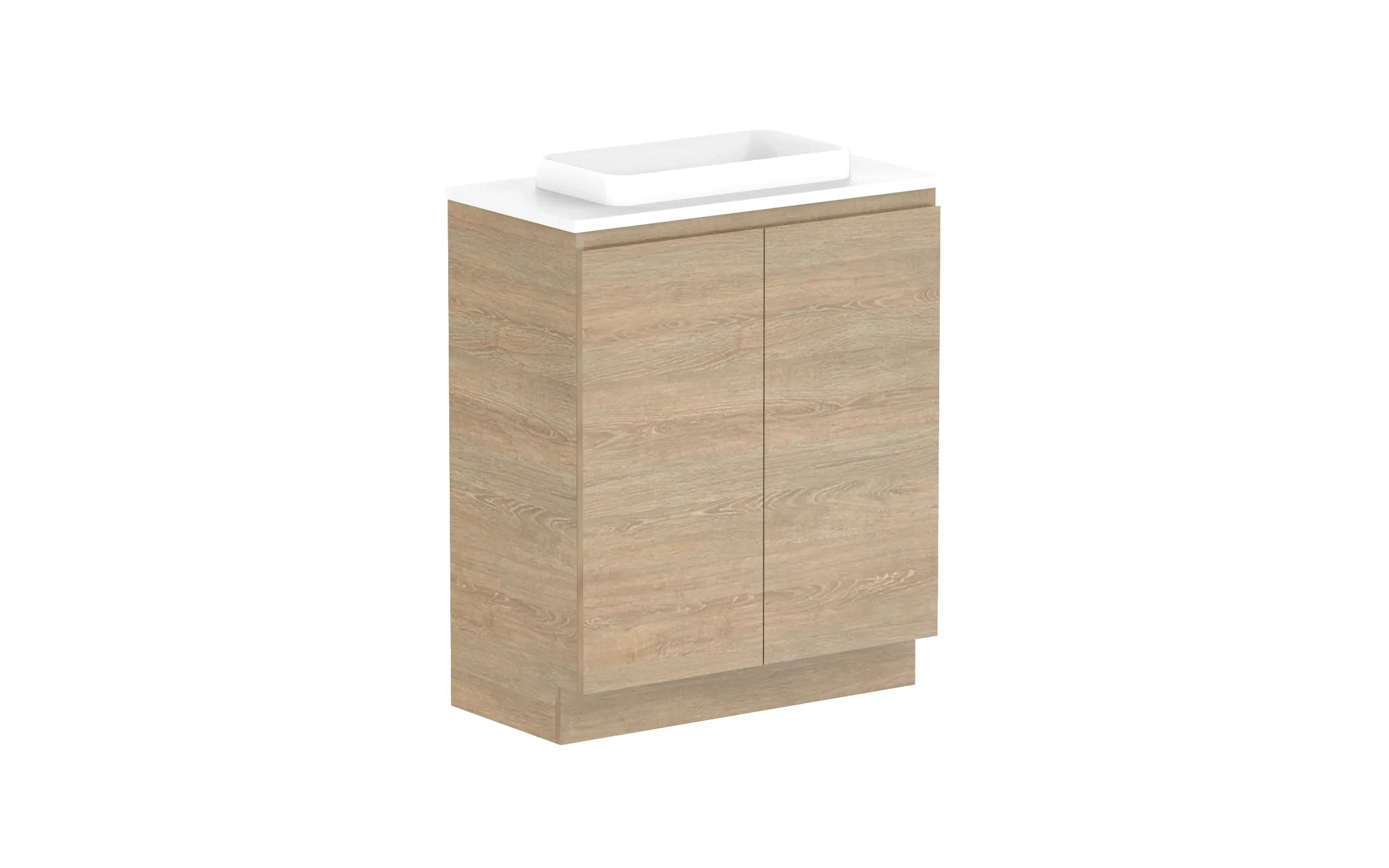 ADP Glacier Ensuite All Door Trio Freestanding Vanity - 750mm / Benchtop / Centre Bowl
