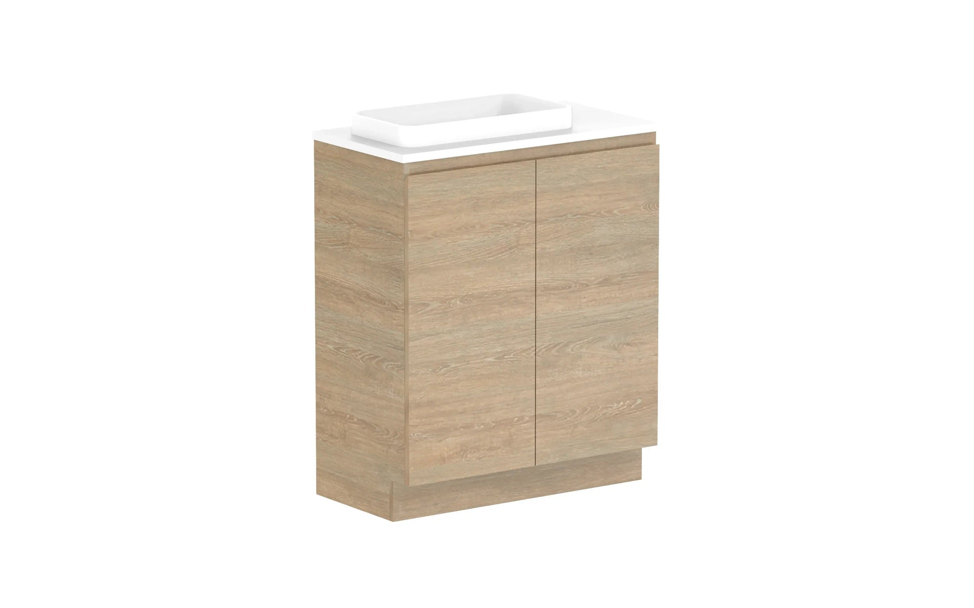 ADP Glacier Ensuite All Door Trio Freestanding Vanity - 750mm / Benchtop / Left Hand Bowl