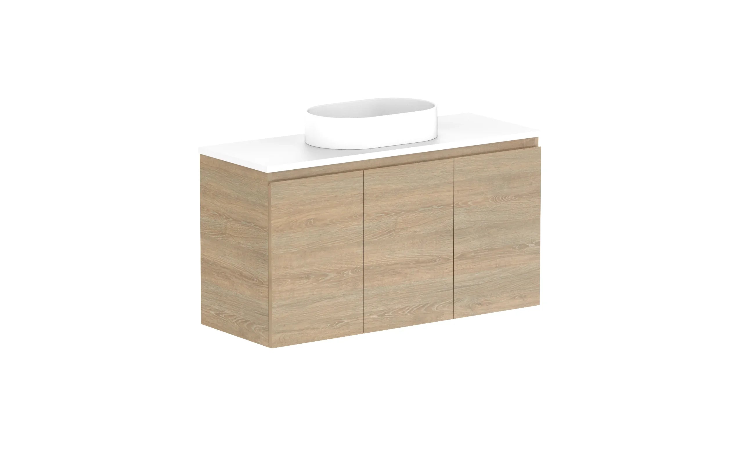 ADP Glacier Ensuite All Door Twin Wall Hung Vanity - 1050mm / Benchtop / Centre Bowl