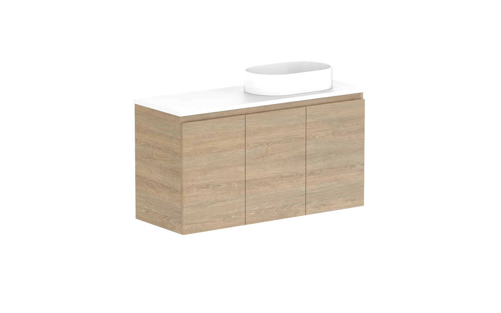 ADP Glacier Ensuite All Door Twin Wall Hung Vanity - 1050mm / Benchtop / Right Hand Bowl