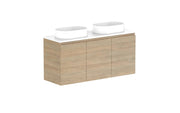 ADP Glacier Ensuite All Door Twin Wall Hung Vanity - 1200mm / Benchtop / Double Bowl