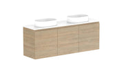 ADP Glacier Ensuite All Door Twin Wall Hung Vanity - 1500mm / Benchtop / Double Bowl