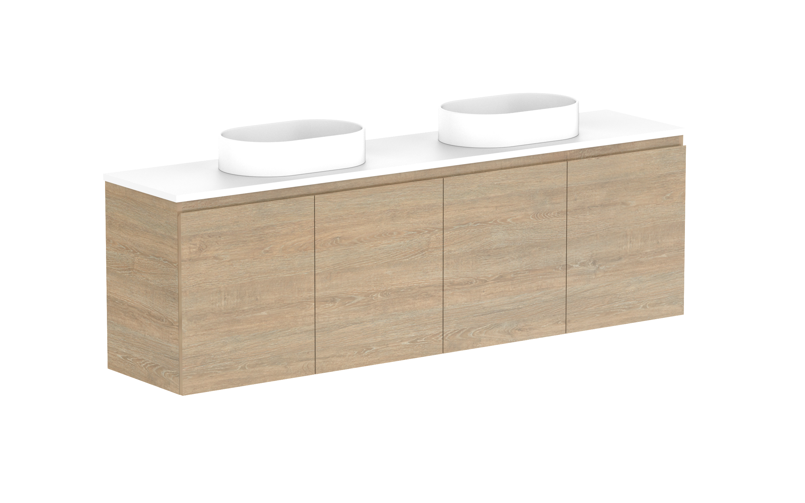 ADP Glacier Lite Ensuite All Door Twin Wall Hung Vanity