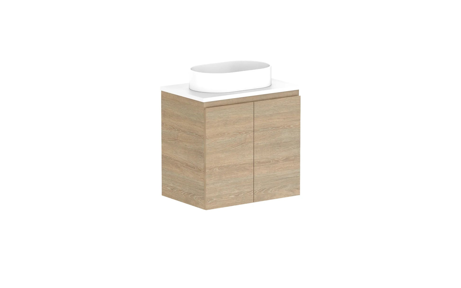 ADP Glacier Ensuite All Door Twin Wall Hung Vanity - 600mm / Benchtop / Centre Bowl