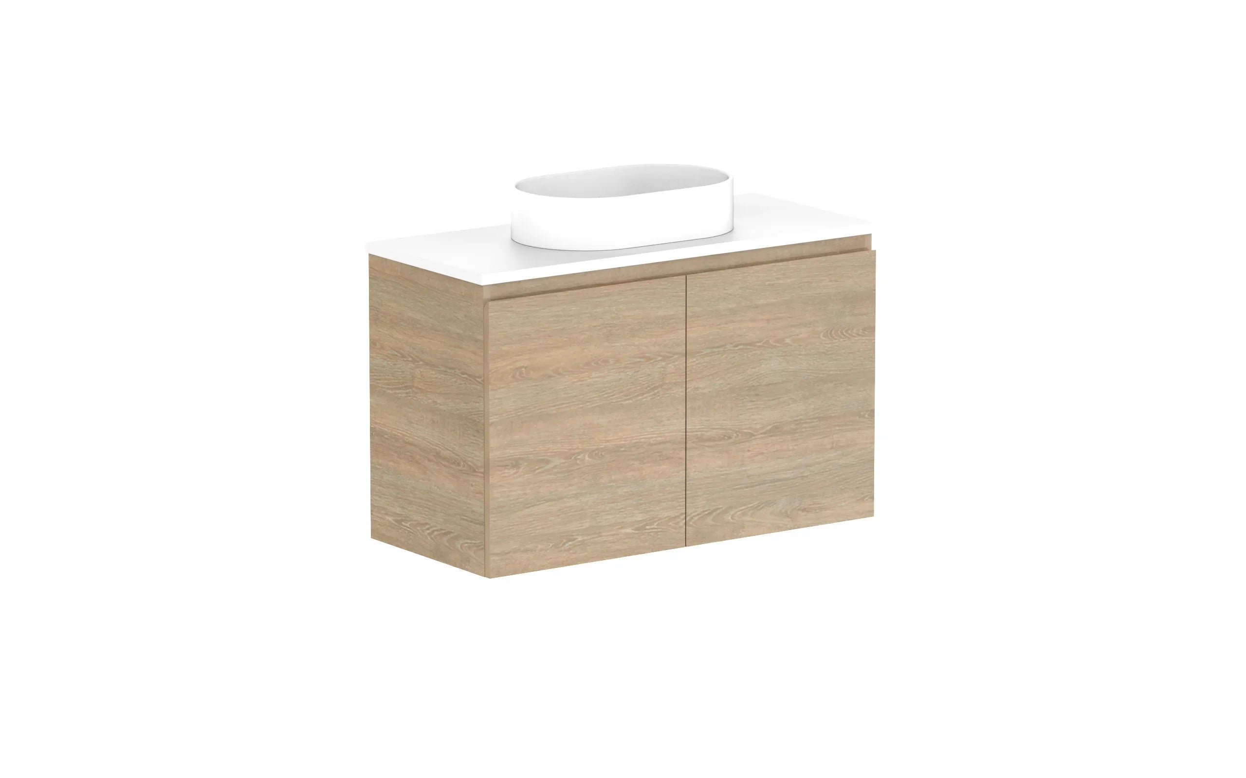 ADP Glacier Ensuite All Door Twin Wall Hung Vanity - 900mm / Benchtop / Centre Bowl