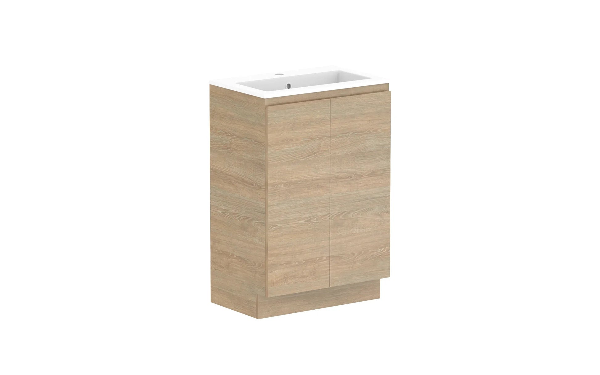 ADP Glacier Ensuite All Door Trio Freestanding Vanity - 600mm / Cast Marble Moulded Top / Centre Bowl
