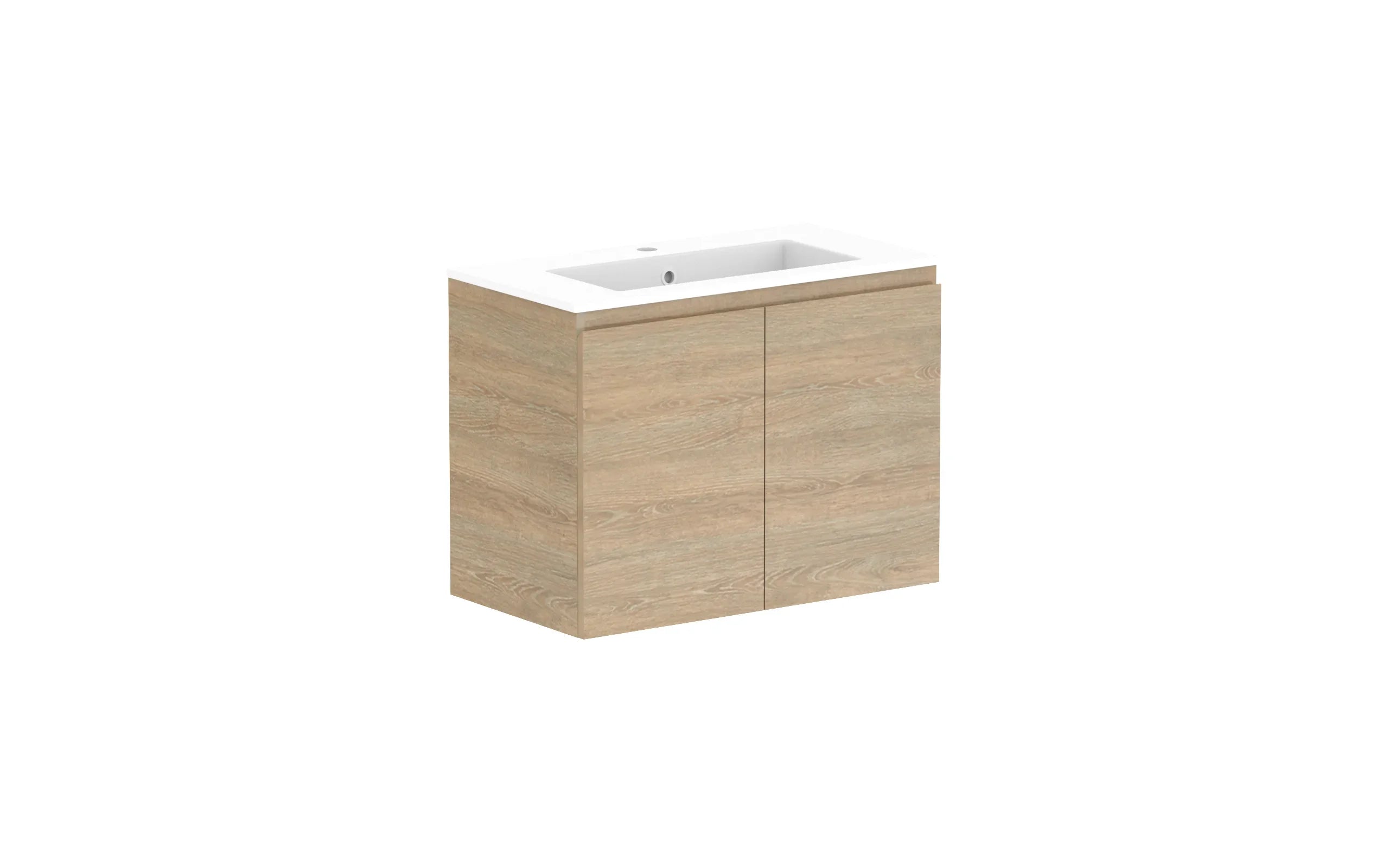 ADP Glacier Ensuite All Door Twin Wall Hung Vanity - 750mm / Cast Marble Moulded Top / Centre Bowl