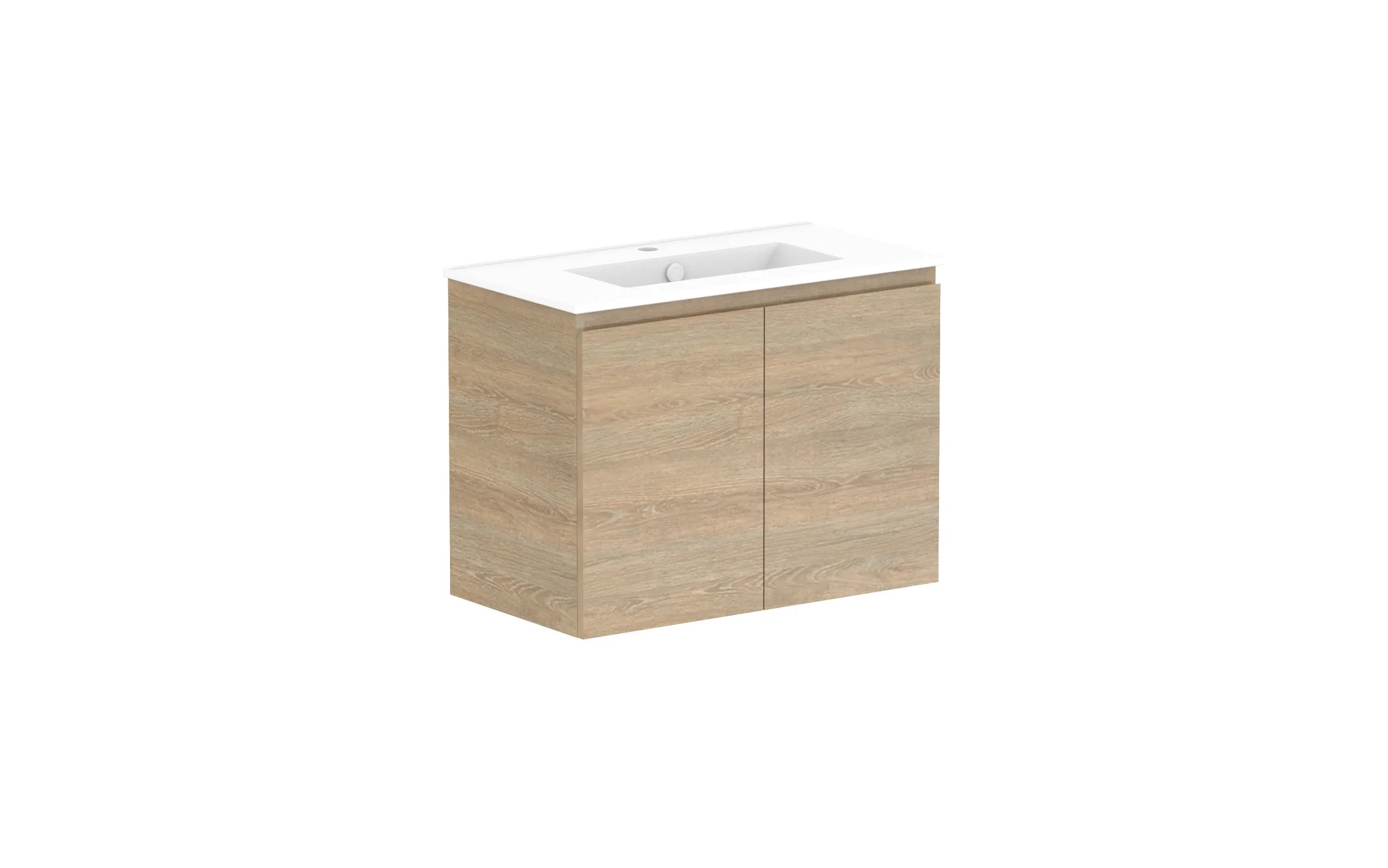 ADP Glacier Ensuite All Door Twin Wall Hung Vanity - 750mm / Ceramic Moulded Top / Centre Bowl