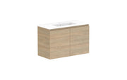 ADP Glacier Ensuite All Door Twin Wall Hung Vanity - 900mm / Ceramic Moulded Top / Centre Bowl