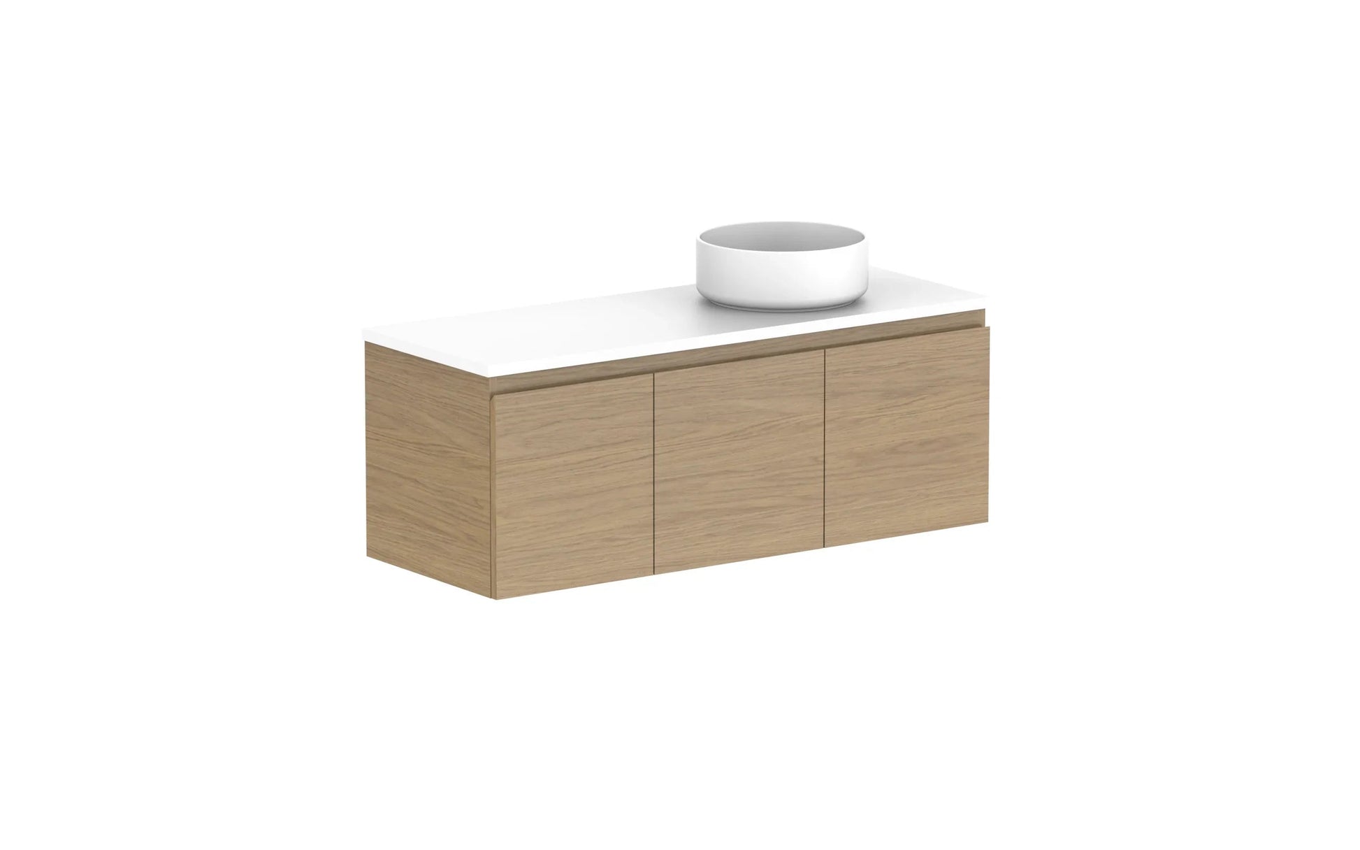 ADP Glacier Ensuite Door and Drawer Slim Wall Hung Vanity - 1050mm / Benchtop / Right Hand Bowl