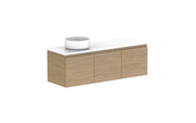 ADP Glacier Ensuite Door and Drawer Slim Wall Hung Vanity - 1200mm / Benchtop / Left Hand Bowl