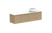 ADP Glacier Ensuite Door and Drawer Slim Wall Hung Vanity - 1500mm / Benchtop / Right Hand Bowl