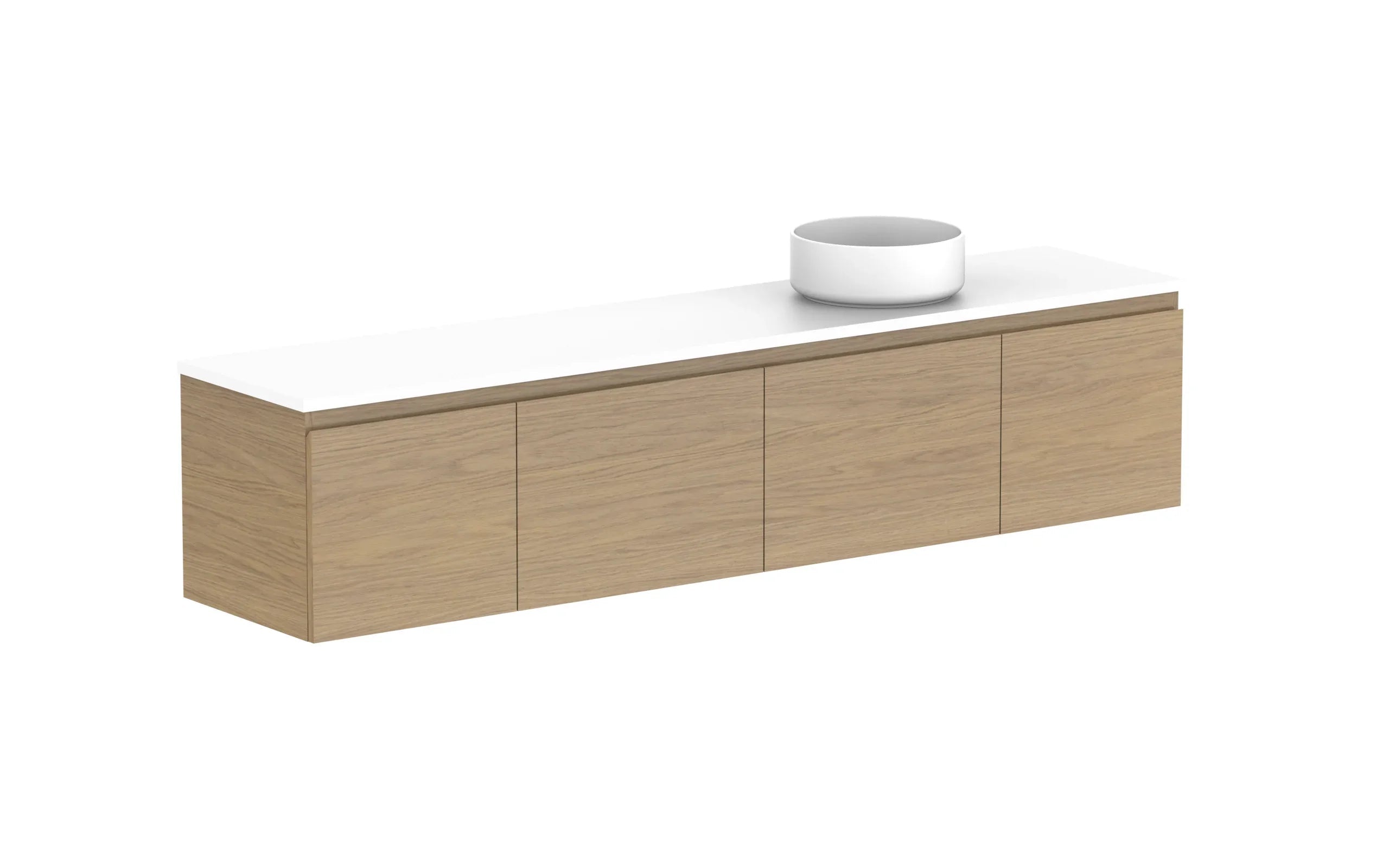 ADP Glacier Ensuite Door and Drawer Slim Wall Hung Vanity - 1800mm / Benchtop / Right Hand Bowl