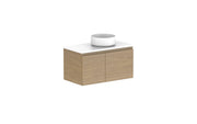 ADP Glacier Ensuite Door and Drawer Slim Wall Hung Vanity - 750mm / Benchtop / Right Hand Bowl
