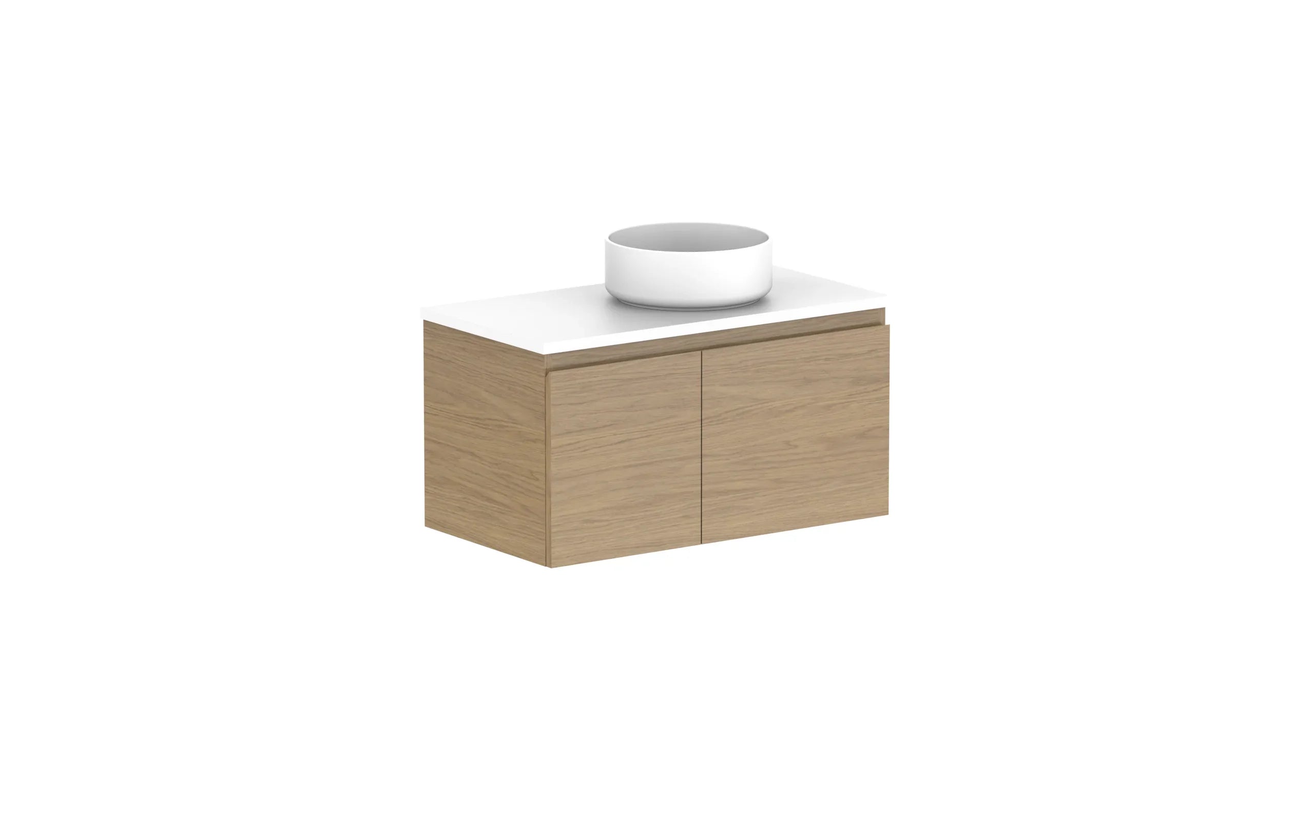 ADP Glacier Ensuite Door and Drawer Slim Wall Hung Vanity - 750mm / Benchtop / Right Hand Bowl