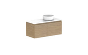 ADP Glacier Ensuite Door and Drawer Slim Wall Hung Vanity - 900mm / Benchtop / Right Hand Bowl