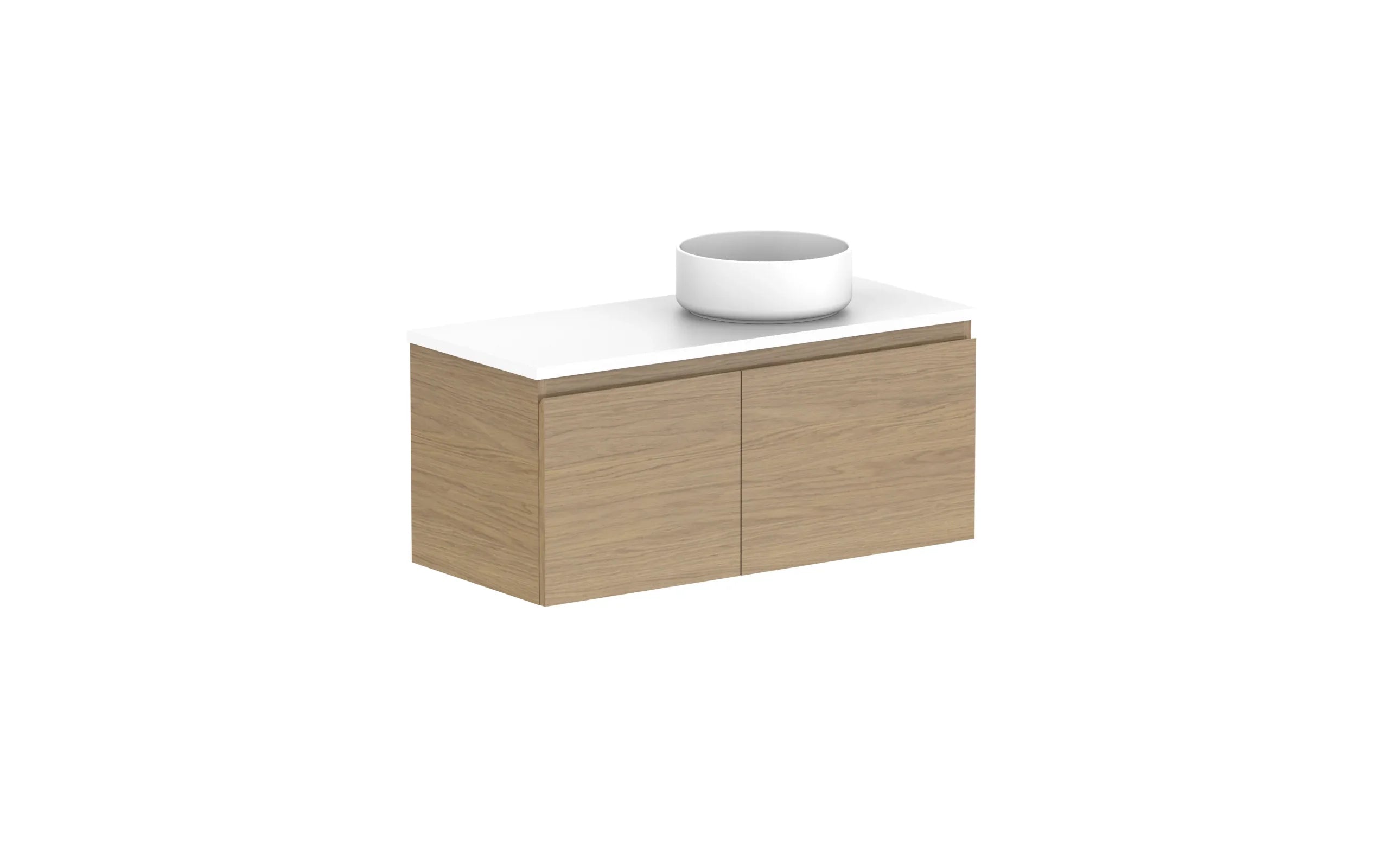 ADP Glacier Ensuite Door and Drawer Slim Wall Hung Vanity - 900mm / Benchtop / Right Hand Bowl
