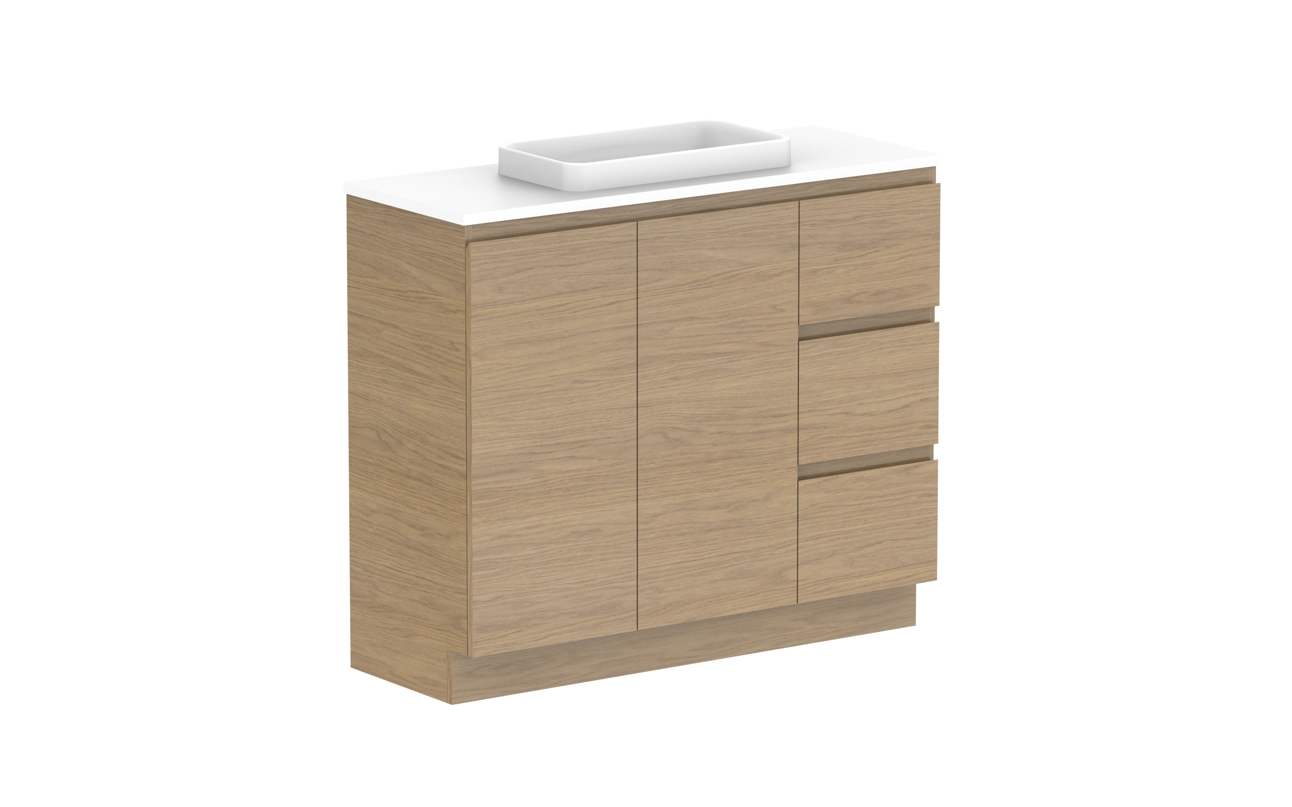 ADP Glacier Lite Ensuite Door & Drawer Trio Freestanding Vanity