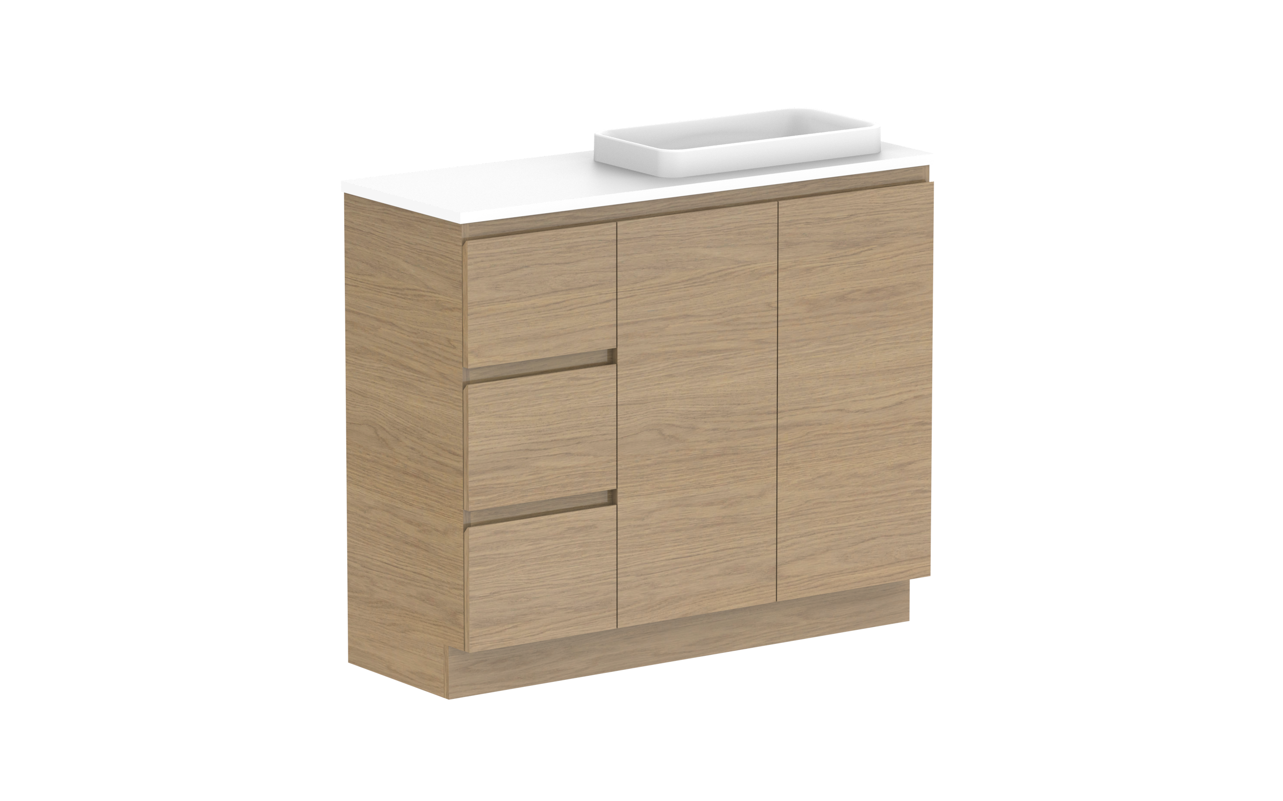ADP Glacier Lite Ensuite Door & Drawer Trio Freestanding Vanity
