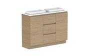 ADP Glacier Ensuite Door and Drawer Trio Freestanding Vanity - 1200mm / Benchtop / Double Bowl