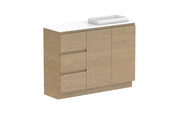 ADP Glacier Ensuite Door and Drawer Trio Freestanding Vanity - 1200mm / Benchtop / Right Hand Bowl