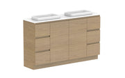 ADP Glacier Ensuite Door and Drawer Trio Freestanding Vanity - 1500mm / Benchtop / Double Bowl