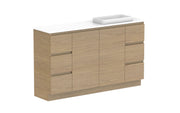 ADP Glacier Ensuite Door and Drawer Trio Freestanding Vanity - 1500mm / Benchtop / Right Hand Bowl