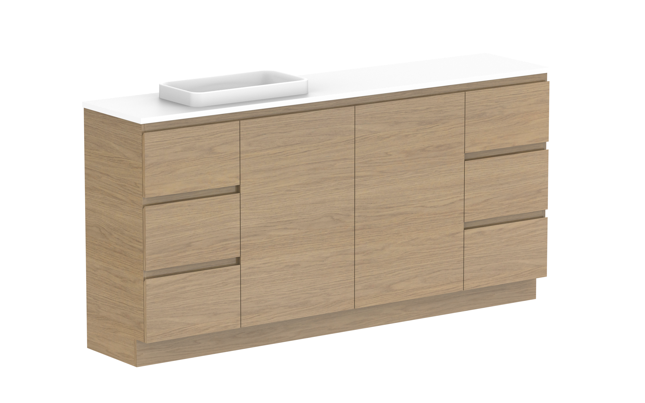 ADP Glacier Lite Ensuite Door & Drawer Trio Freestanding Vanity