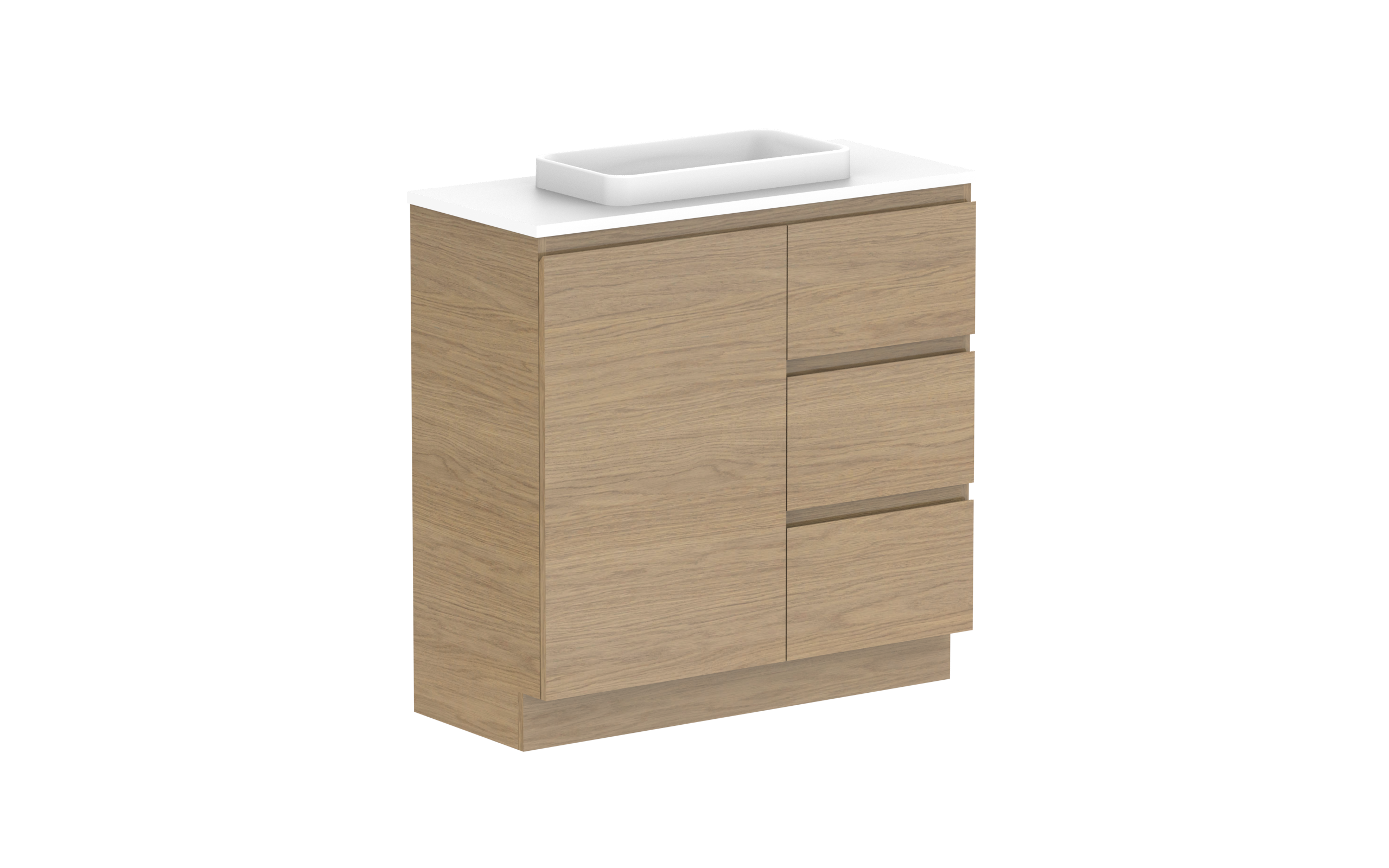 ADP Glacier Lite Ensuite Door & Drawer Trio Freestanding Vanity