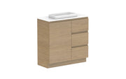 ADP Glacier Ensuite Door and Drawer Trio Freestanding Vanity - 900mm / Benchtop / Centre Bowl