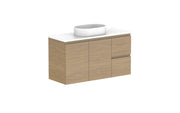 ADP Glacier Ensuite Door and Drawer Twin Wall Hung Vanity - 1050mm / Benchtop / Centre Bowl