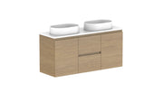 ADP Glacier Ensuite Door and Drawer Twin Wall Hung Vanity - 1200mm / Benchtop / Double Bowl