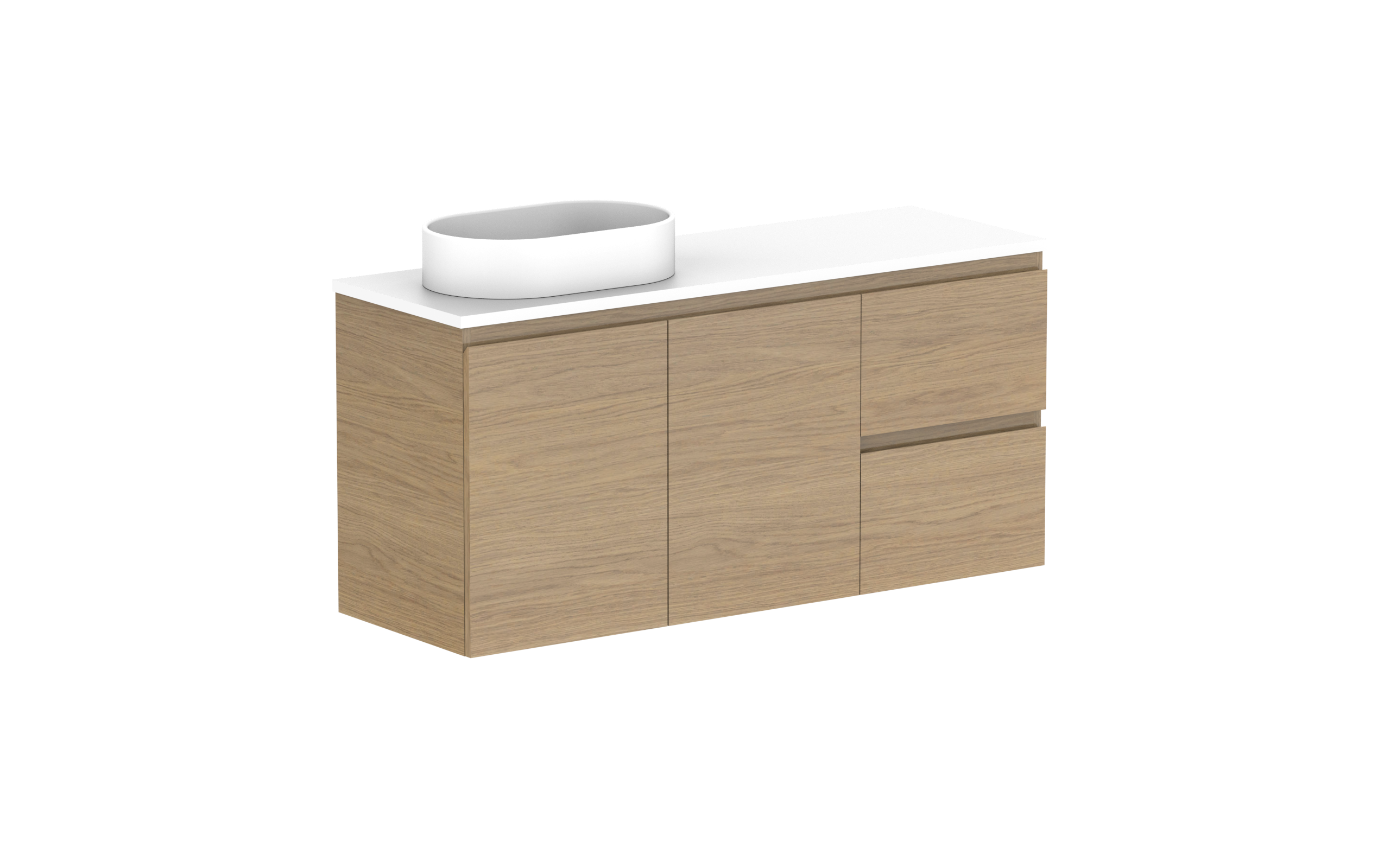 ADP Glacier Lite Ensuite Door & Drawer Twin Wall Hung Vanity