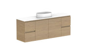 ADP Glacier Ensuite Door and Drawer Twin Wall Hung Vanity - 1500mm / Benchtop / Centre Bowl