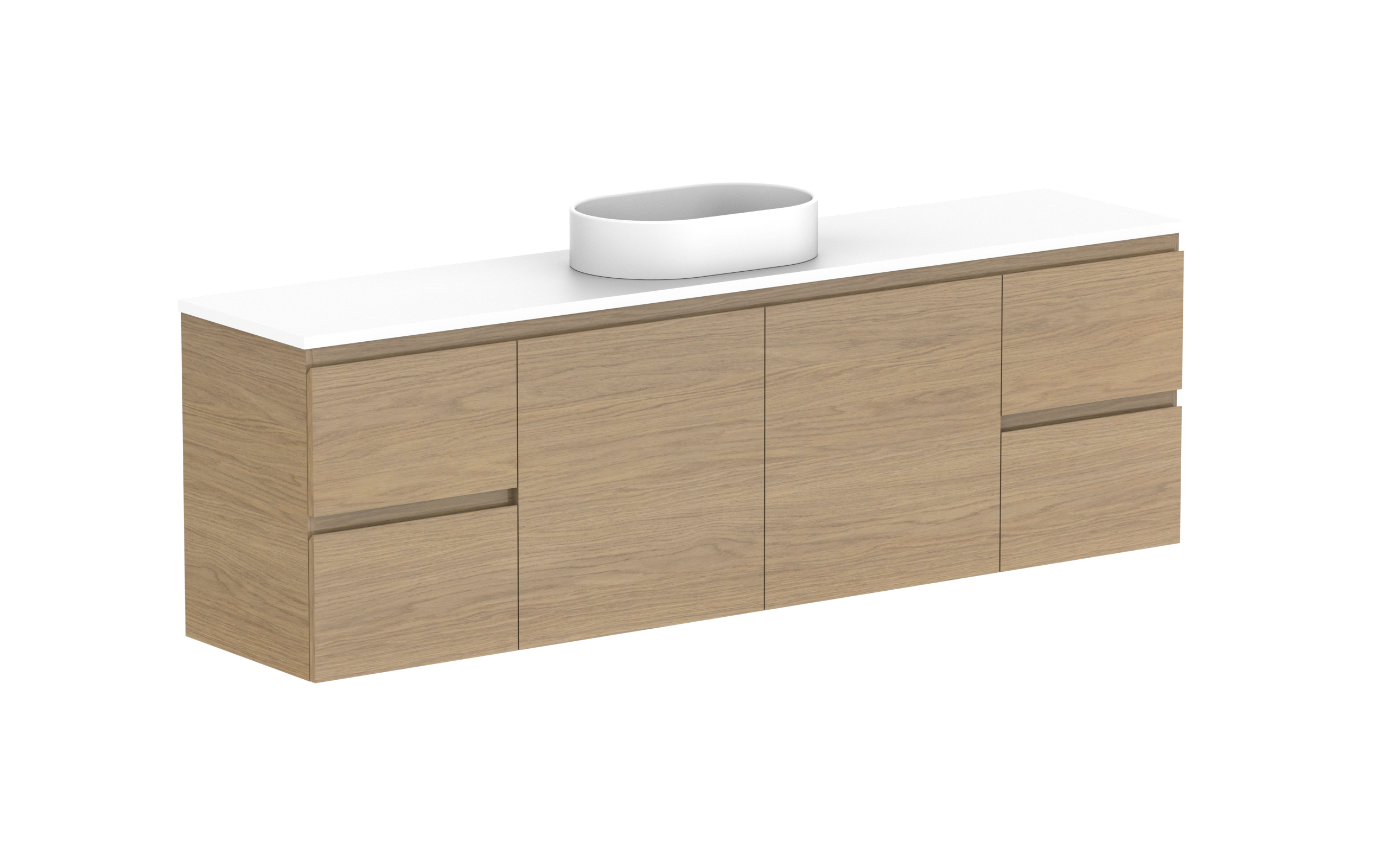 ADP Glacier Lite Ensuite Door & Drawer Twin Wall Hung Vanity