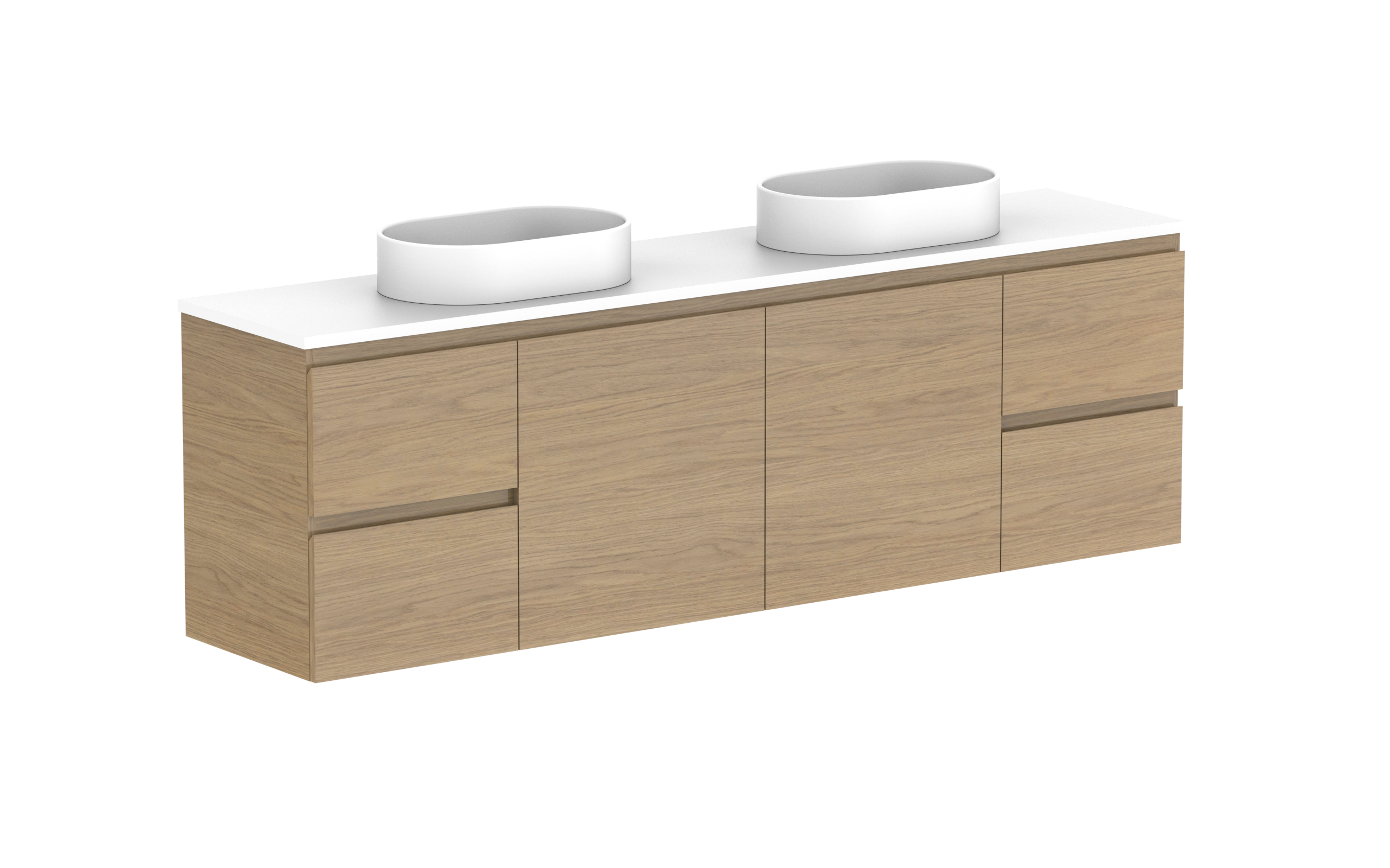 ADP Glacier Lite Ensuite Door & Drawer Twin Wall Hung Vanity