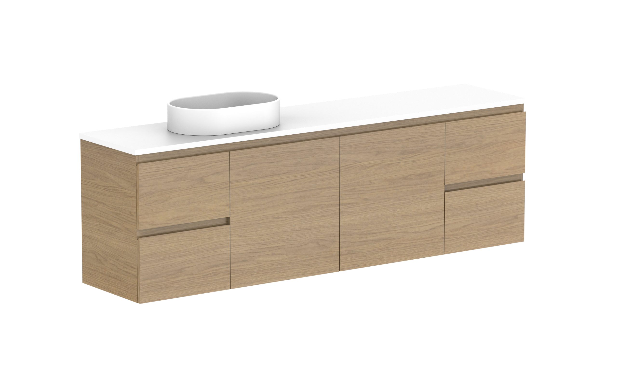 ADP Glacier Lite Ensuite Door & Drawer Twin Wall Hung Vanity