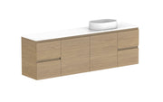 ADP Glacier Ensuite Door and Drawer Twin Wall Hung Vanity - 1800mm / Benchtop / Right Hand Bowl